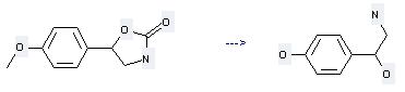 Benzenemethanol, a-(aminomethyl)-4-hydroxy- can be prepared by 5-(4-methoxy-phenyl)-oxazolidin-2-one.